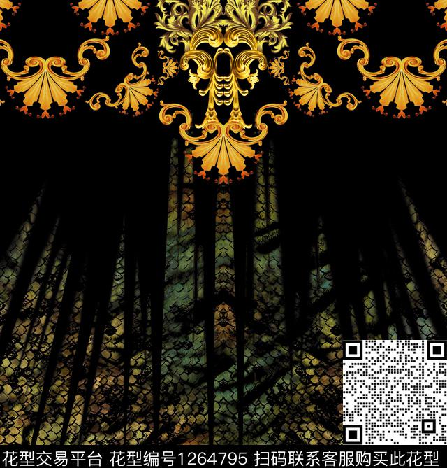 树林蔷薇花渐变数码印花华亿平台下载（图片编号: 1264795） - 瓦栏（Walan）