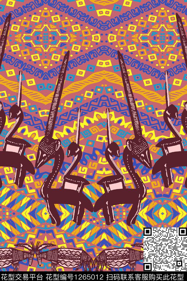 几何民族风条纹传统印花华亿平台下载（图片编号: 1265012） - 瓦栏（Walan）