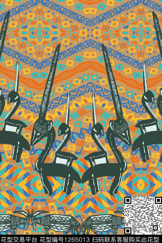 几何民族风条纹传统印花华亿平台下载（图片编号: 1265013） - 瓦栏（Walan）