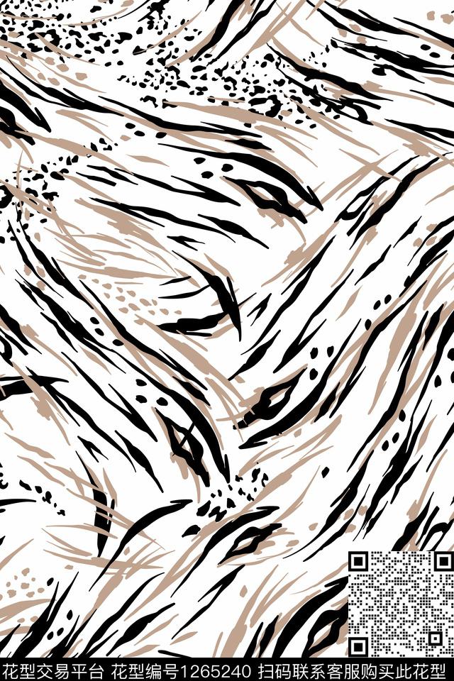 纹理老虎时尚数码印花华亿平台下载（图片编号: 1265240） - 瓦栏（Walan）