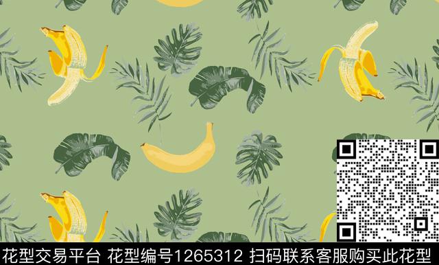 热带华亿平台水果绿植树叶传统印花华亿平台下载（图片编号: 1265312） - 瓦栏（Walan）