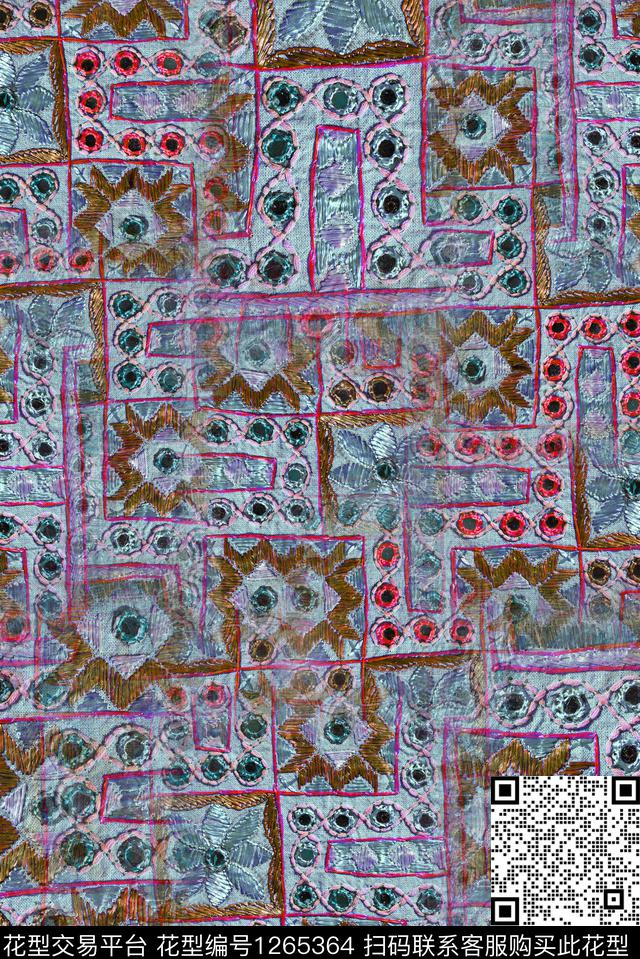 棉麻民族风肌理数码印花华亿平台下载（图片编号: 1265364） - 瓦栏（Walan）