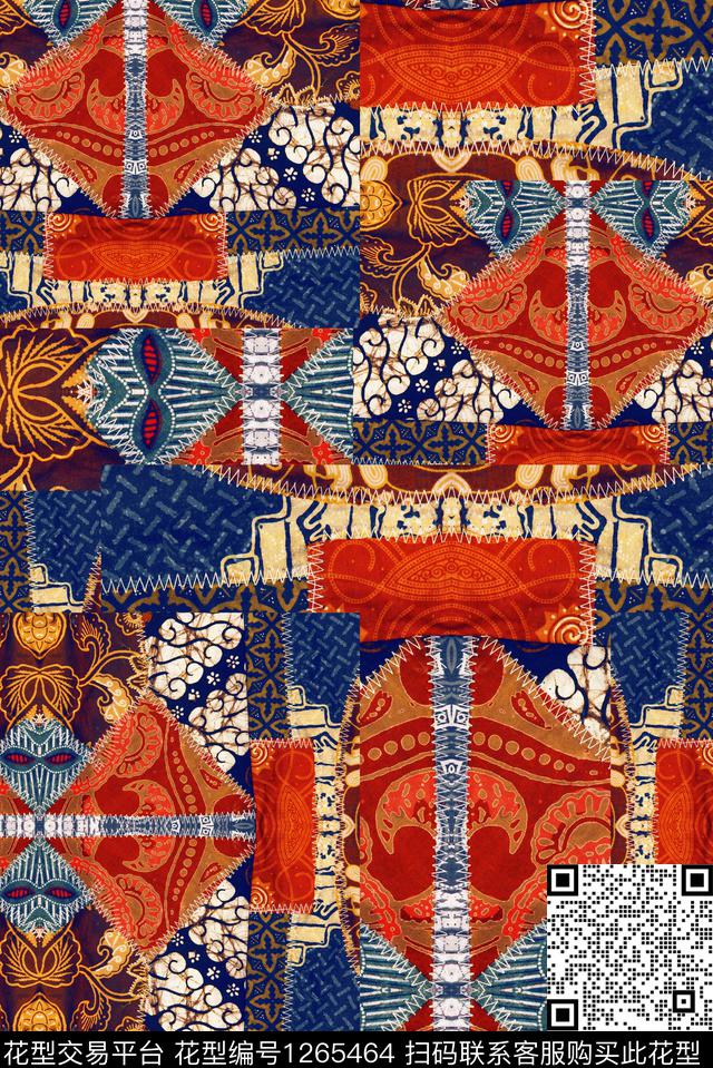 棉麻民族风肌理数码印花华亿平台下载（图片编号: 1265464） - 瓦栏（Walan）