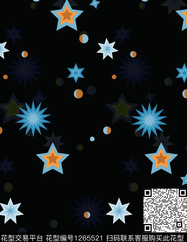 星空宇宙波点数码印花华亿平台下载（图片编号: 1265521） - 瓦栏（Walan）