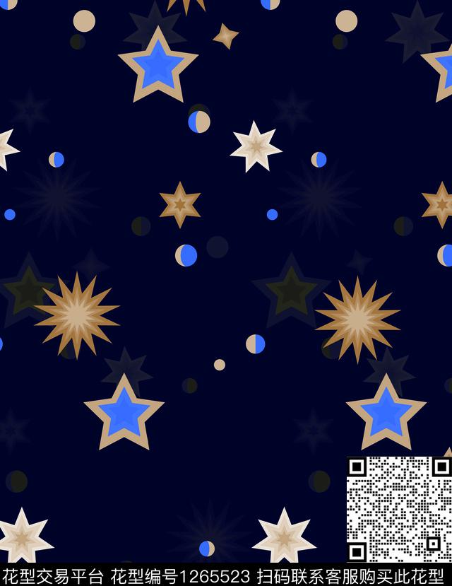 星空宇宙波点数码印花华亿平台下载（图片编号: 1265523） - 瓦栏（Walan）