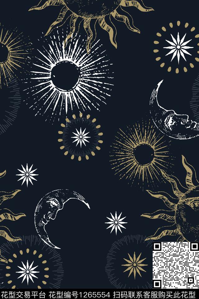 热带华亿平台大牌风抽象数码印花华亿平台下载（图片编号: 1265554） - 瓦栏（Walan）