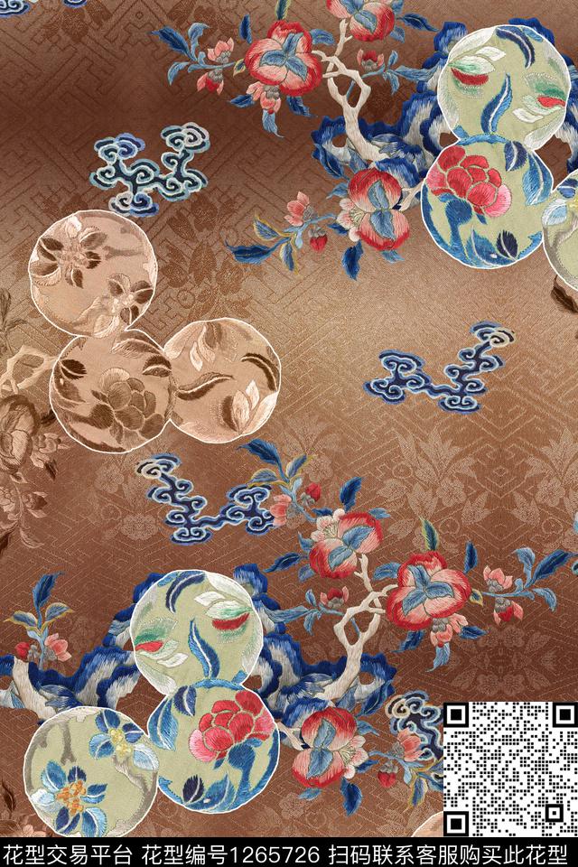 大牌风绣花华亿平台中国风华亿平台数码印花华亿平台下载（图片编号: 1265726） - 瓦栏（Walan）