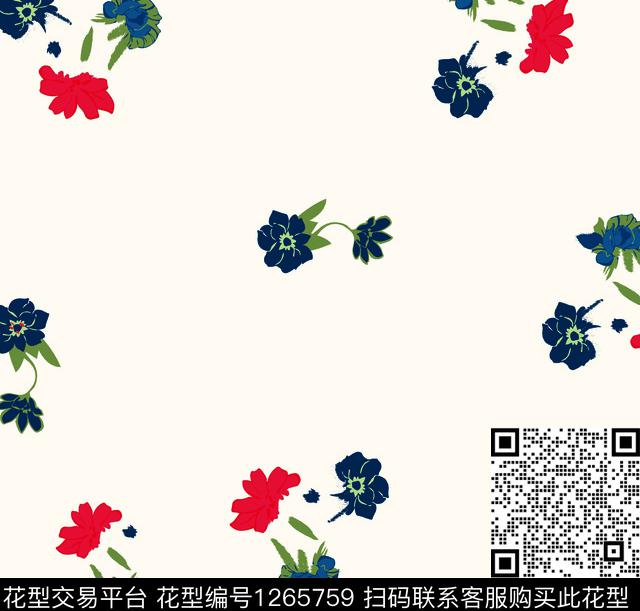 清爽底花卉花卉小碎花数码印花华亿平台下载（图片编号: 1265759） - 瓦栏（Walan）