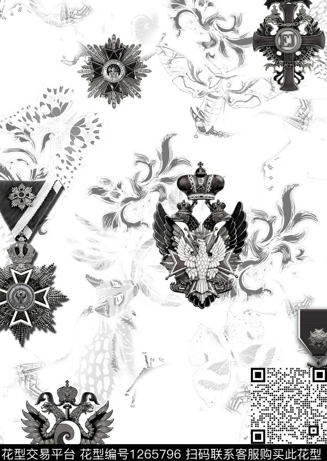 花卉艺术男装数码印花华亿平台下载（图片编号: 1265796） - 瓦栏（Walan）