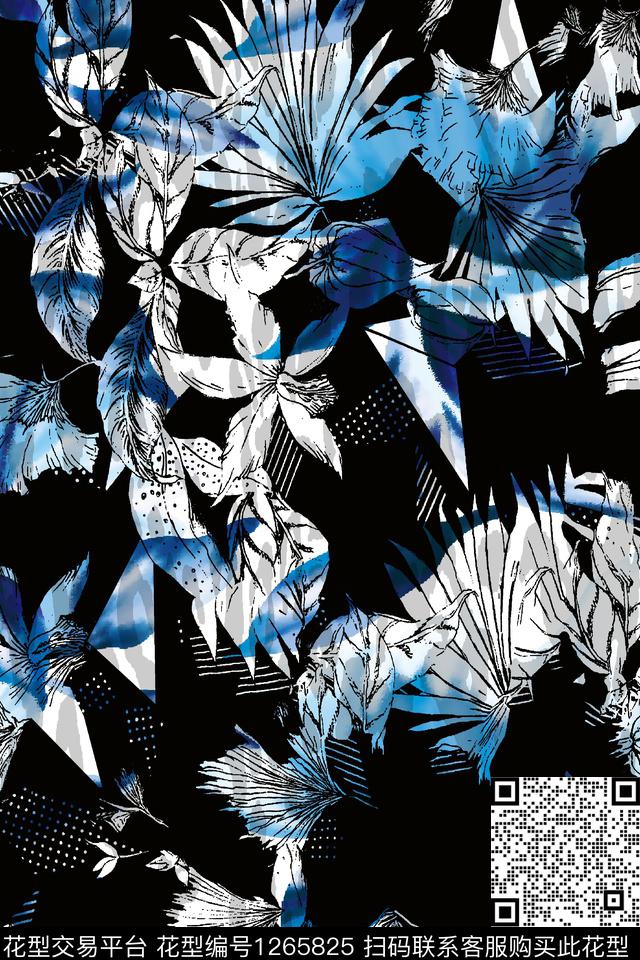 烂花华亿平台波西米亚兰花数码印花华亿平台下载（图片编号: 1265825） - 瓦栏（Walan）