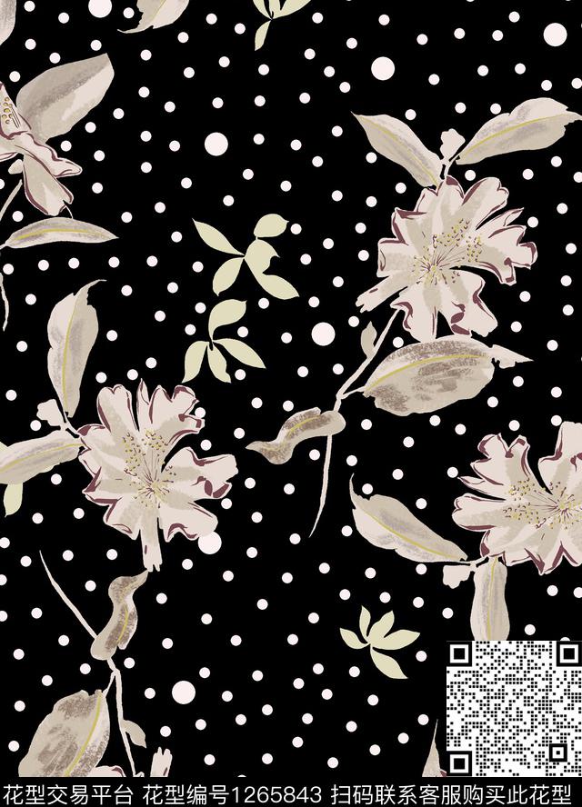 花卉大牌风潮牌数码印花华亿平台下载（图片编号: 1265843） - 瓦栏（Walan）