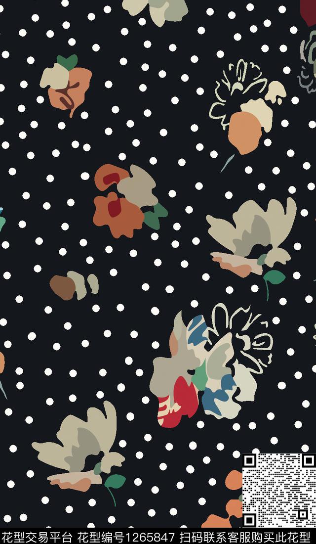 花卉大牌风潮牌数码印花华亿平台下载（图片编号: 1265847） - 瓦栏（Walan）