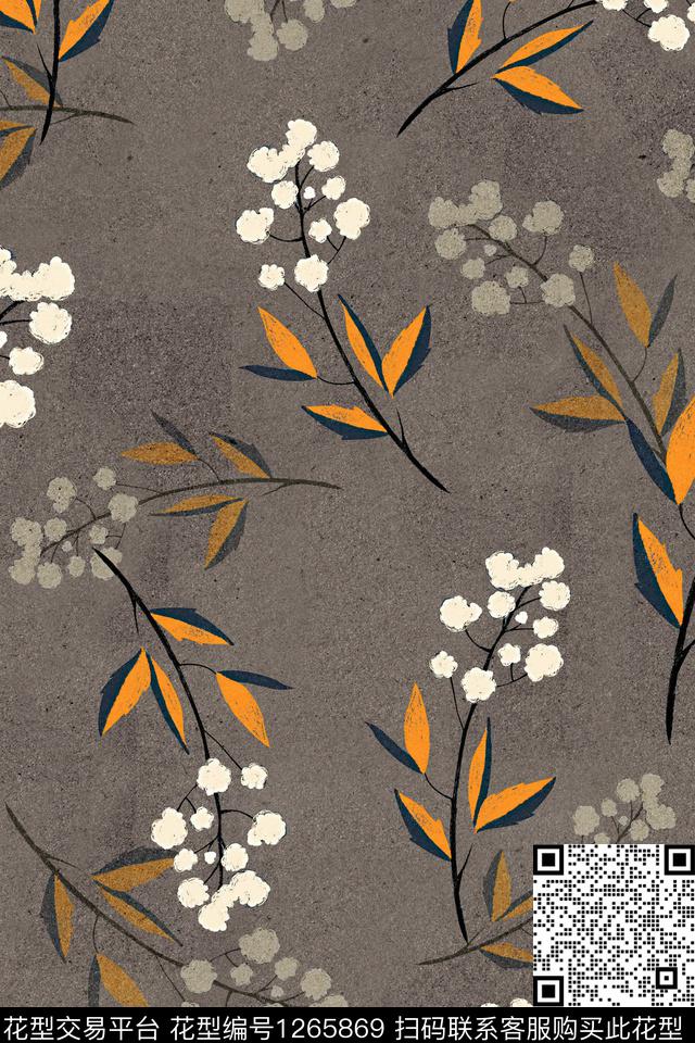 花卉简约数码华亿平台数码印花华亿平台下载（图片编号: 1265869） - 瓦栏（Walan）
