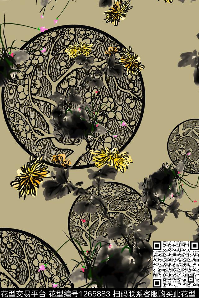 大牌风中国风民族风传统印花华亿平台下载（图片编号: 1265883） - 瓦栏（Walan）