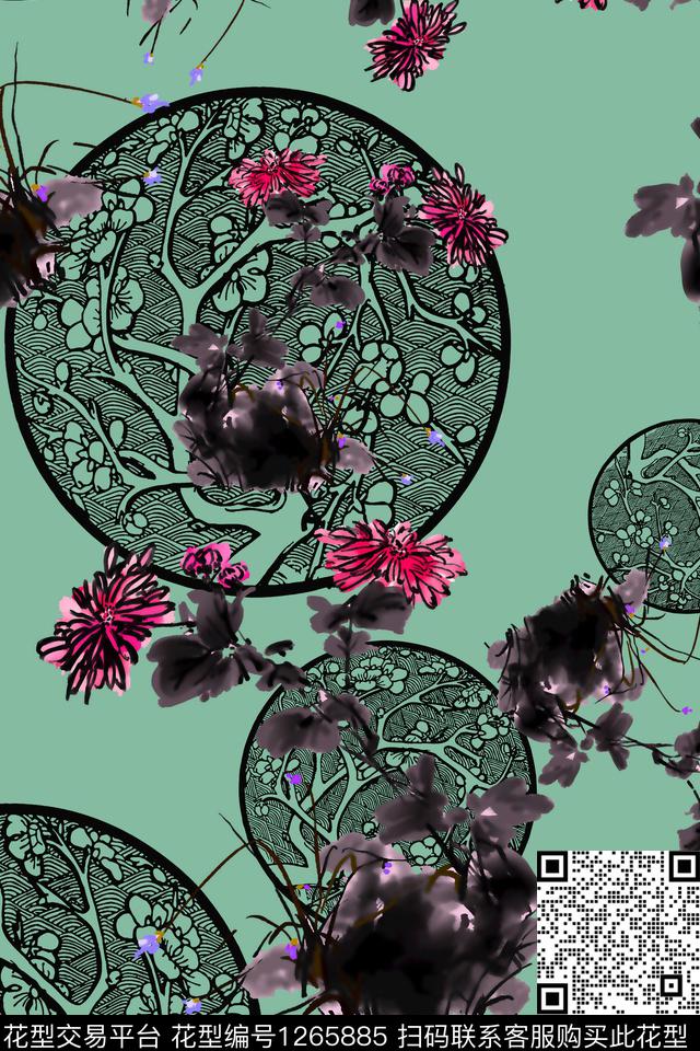 大牌风中国风民族风传统印花华亿平台下载（图片编号: 1265885） - 瓦栏（Walan）