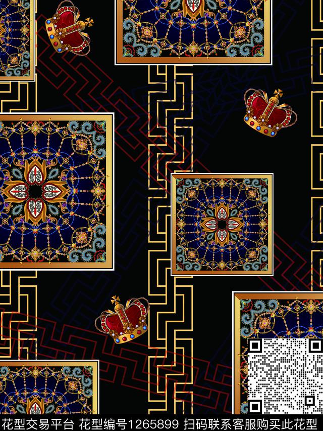 古典花纹民族风大牌男装数码印花华亿平台下载（图片编号: 1265899） - 瓦栏（Walan）