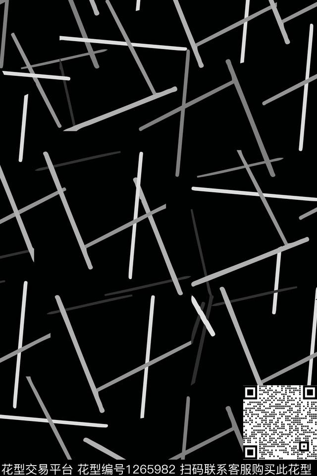 线条抽象简约数码印花华亿平台下载（图片编号: 1265982） - 瓦栏（Walan）