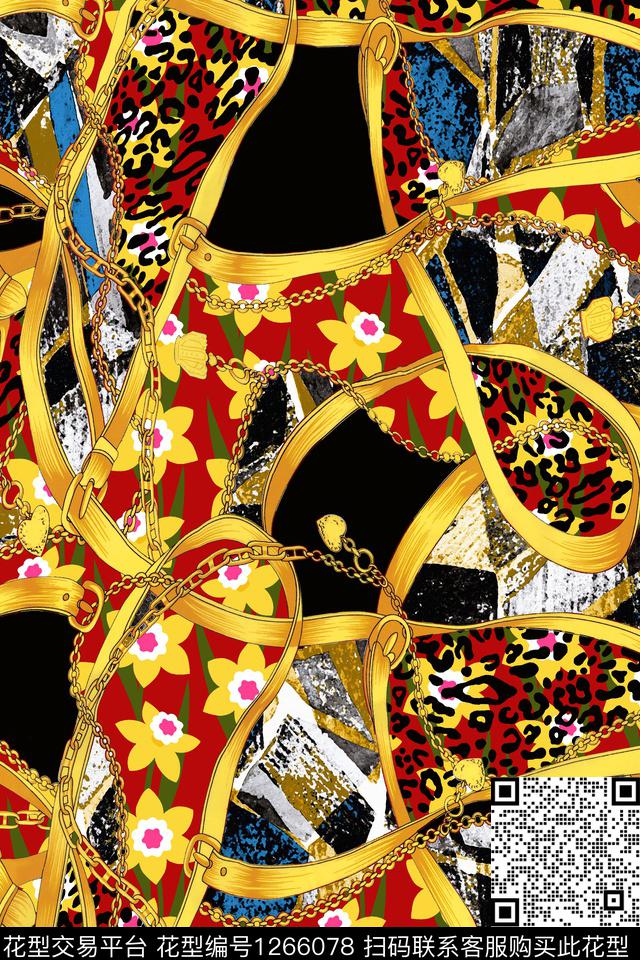 波西米亚大牌风几何数码印花华亿平台下载（图片编号: 1266078） - 瓦栏（Walan）