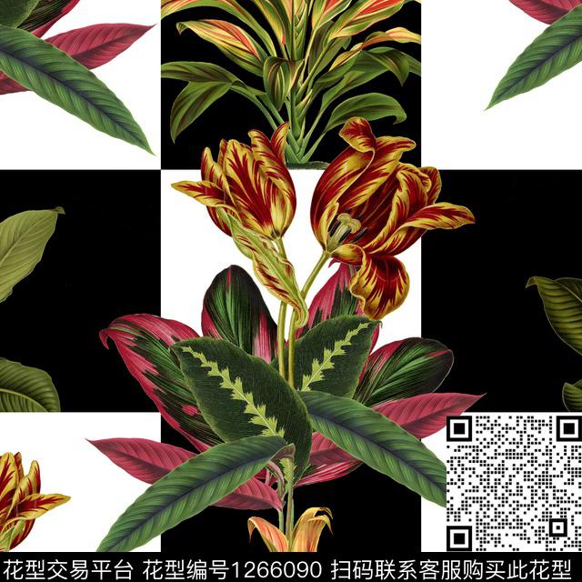 热带华亿平台绿植树叶数码华亿平台数码印花华亿平台下载（图片编号: 1266090） - 瓦栏（Walan）