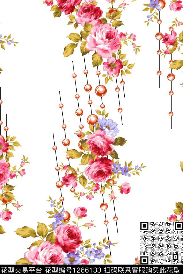 清爽底花卉花卉大牌风传统印花华亿平台下载（图片编号: 1266133） - 瓦栏（Walan）