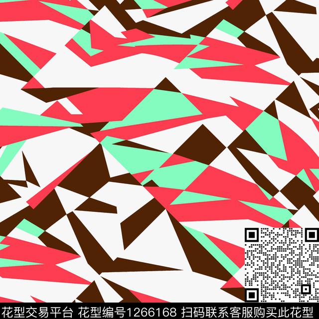 几何花奔流行时尚传统印花华亿平台下载（图片编号: 1266168） - 瓦栏（Walan）