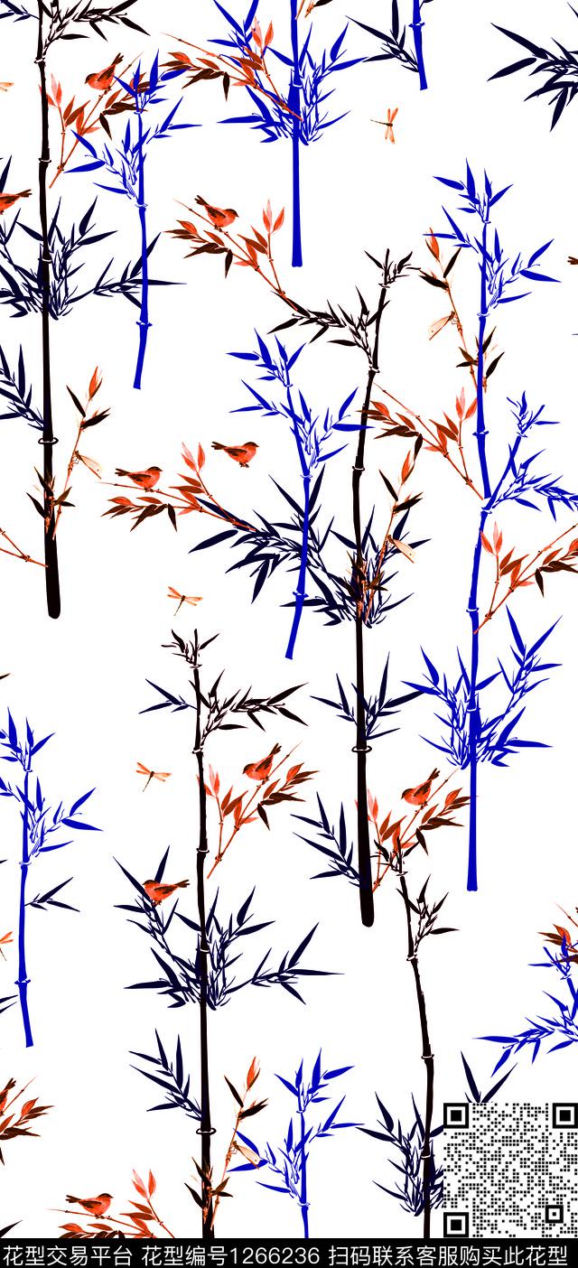 清爽底花卉田园树林传统印花华亿平台下载（图片编号: 1266236） - 瓦栏（Walan）