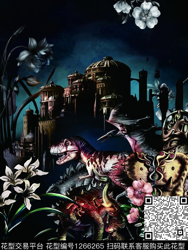 花卉大牌风动物数码印花华亿平台下载（图片编号: 1266265） - 瓦栏（Walan）