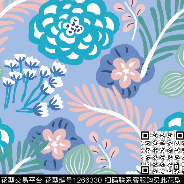 花卉大牌风绿植树叶传统印花华亿平台下载（图片编号: 1266330） - 瓦栏（Walan）