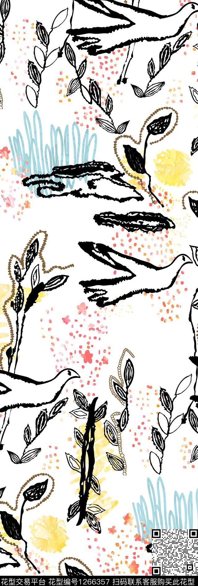 线条画女装数码华亿平台数码印花华亿平台下载（图片编号: 1266357） - 瓦栏（Walan）