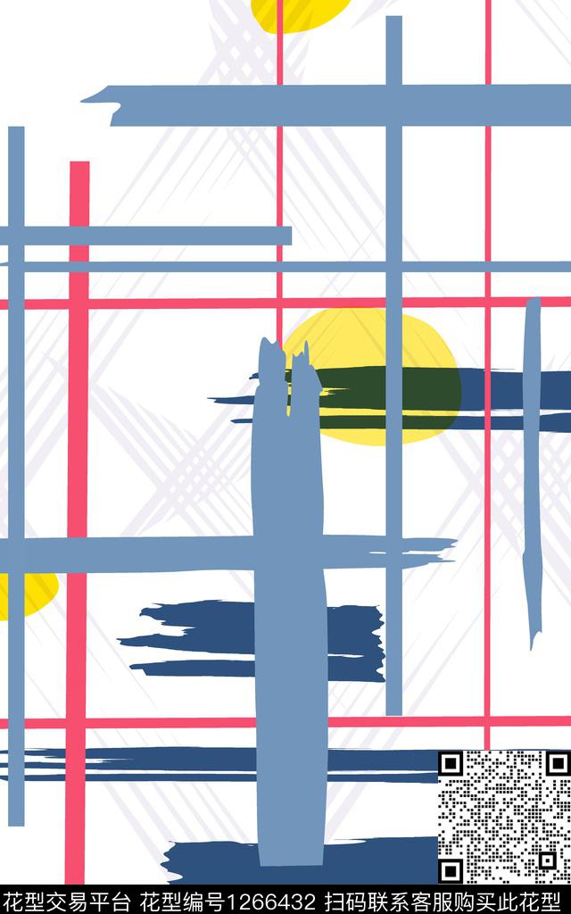 男装格子笔触泳装传统印花华亿平台下载（图片编号: 1266432） - 瓦栏（Walan）