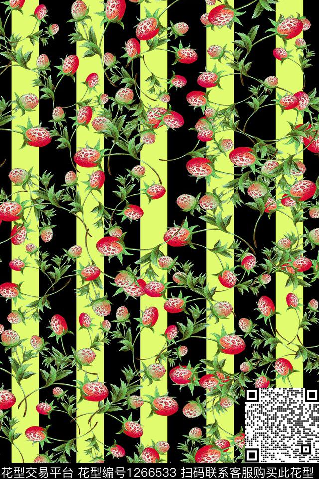 满版散花草莓女装数码印花华亿平台下载（图片编号: 1266533） - 瓦栏（Walan）