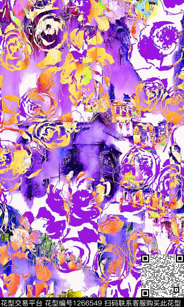 抽象潮牌大牌风数码印花华亿平台下载（图片编号: 1266549） - 瓦栏（Walan）