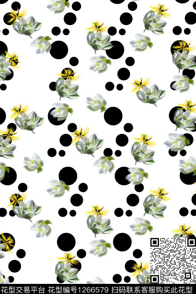 花卉女装波点数码印花华亿平台下载（图片编号: 1266579） - 瓦栏（Walan）