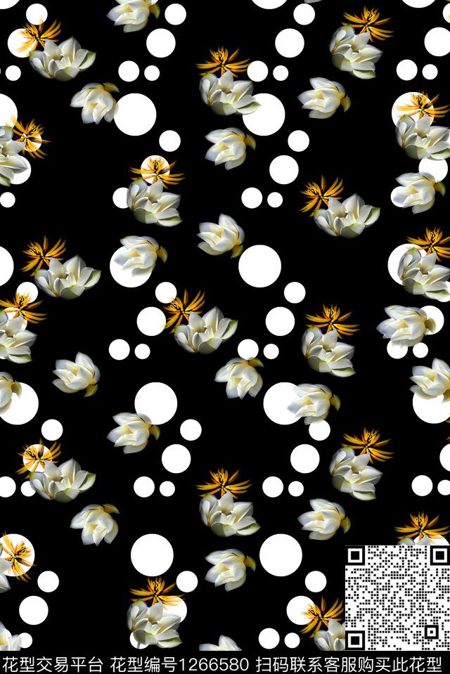 花卉女装波点数码印花华亿平台下载（图片编号: 1266580） - 瓦栏（Walan）