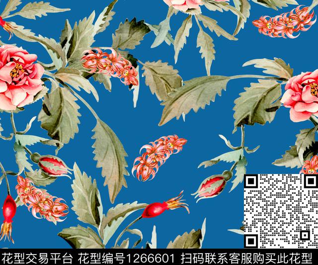 花卉绿色家纺数码印花华亿平台下载（图片编号: 1266601） - 瓦栏（Walan）