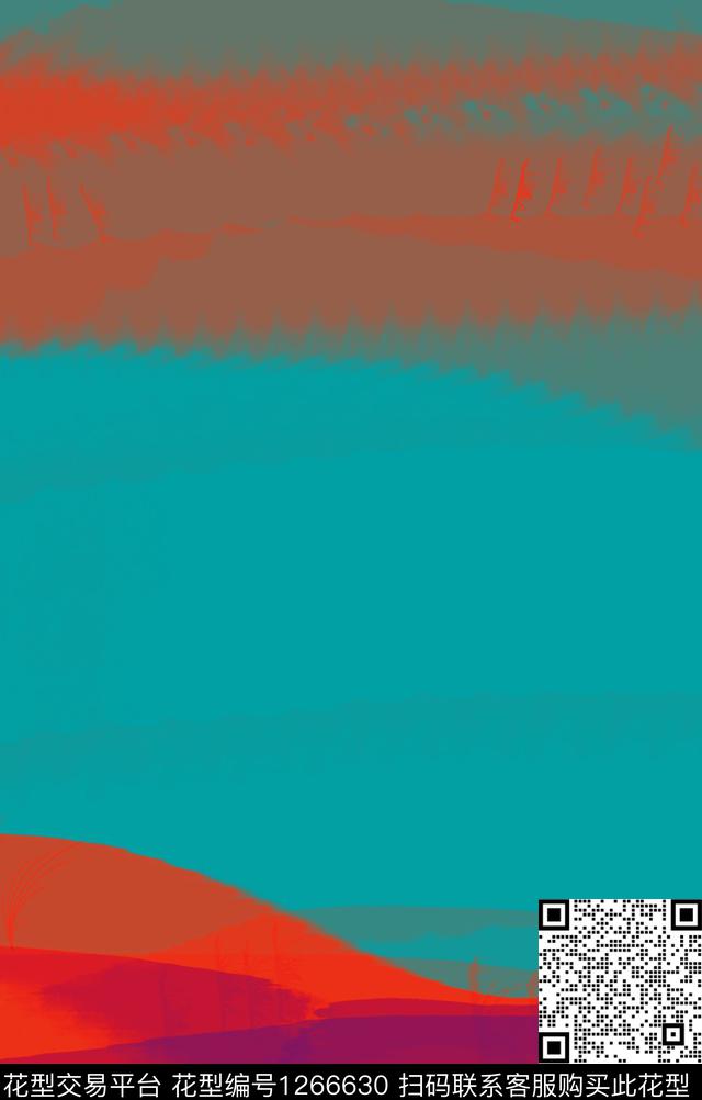 抽象混合拼接绘画数码印花华亿平台下载（图片编号: 1266630） - 瓦栏（Walan）