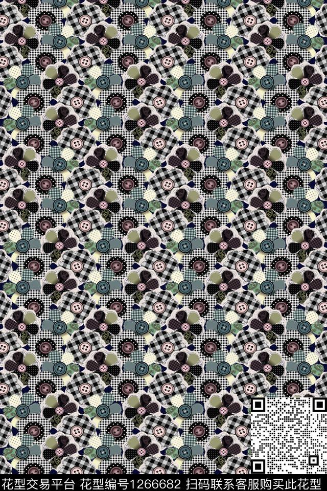小碎花格子数码印花华亿平台下载（图片编号: 1266682） - 瓦栏（Walan）