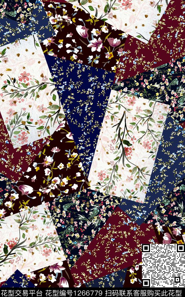 小碎花花卉民族风数码印花华亿平台下载（图片编号: 1266779） - 瓦栏（Walan）