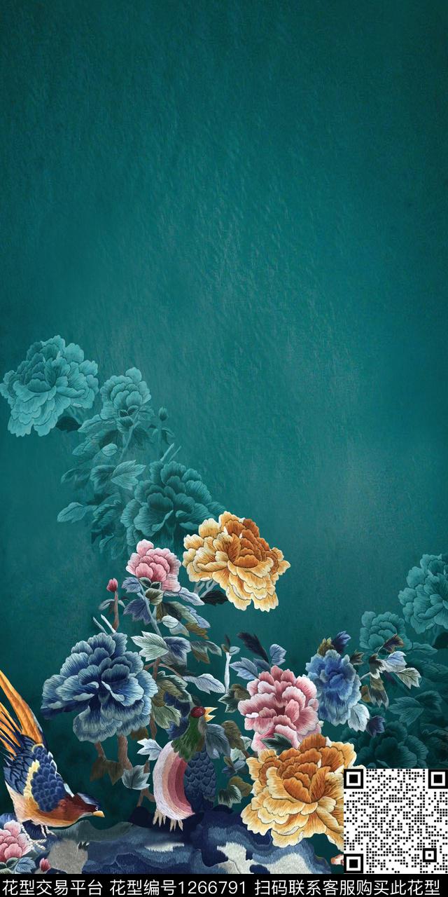 大牌风绣花华亿平台底纹数码印花华亿平台下载（图片编号: 1266791） - 瓦栏（Walan）