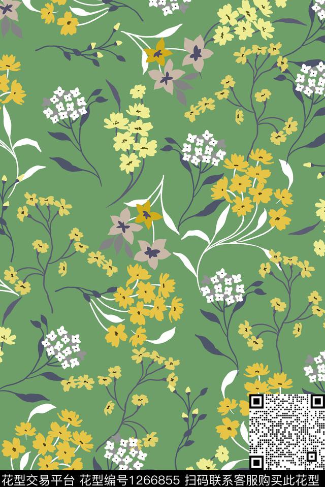 小碎花复古花卉传统印花华亿平台下载（图片编号: 1266855） - 瓦栏（Walan）