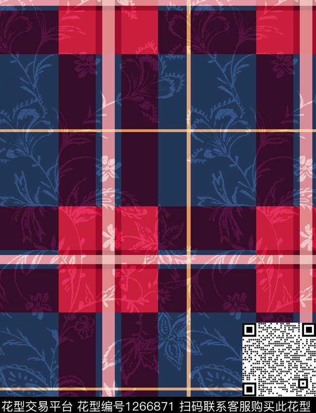 几何时尚格子数码印花华亿平台下载（图片编号: 1266871） - 瓦栏（Walan）