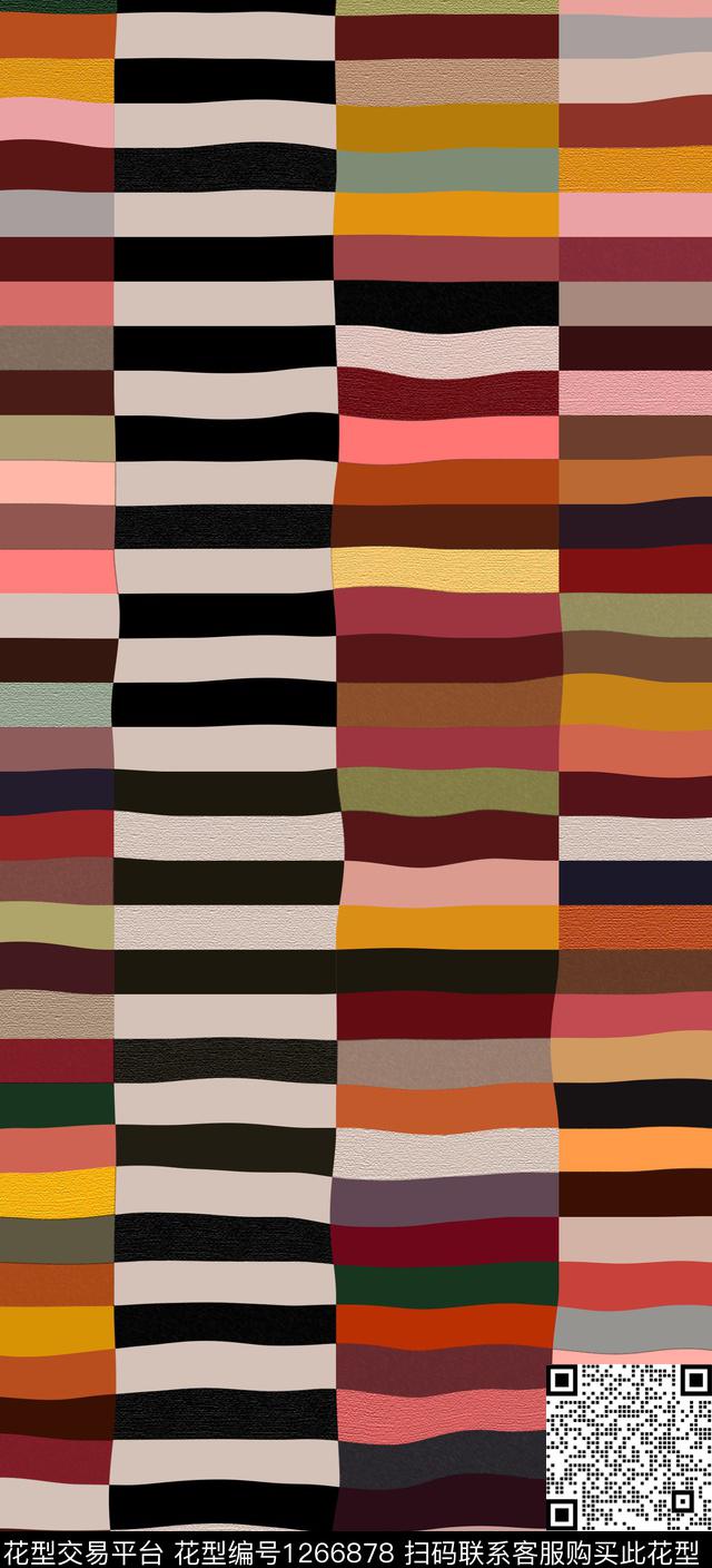 大牌风几何复古数码印花华亿平台下载（图片编号: 1266878） - 瓦栏（Walan）