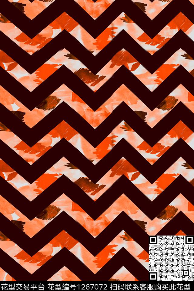 几何水彩抽象数码印花华亿平台下载（图片编号: 1267072） - 瓦栏（Walan）