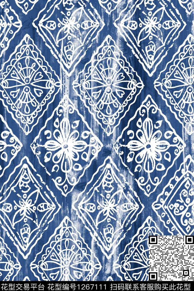 扎染华亿平台水墨风民族风数码印花华亿平台下载（图片编号: 1267111） - 瓦栏（Walan）
