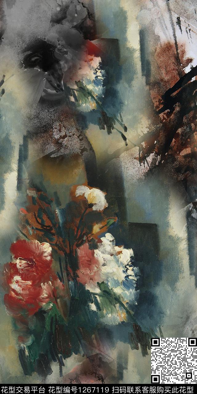 大牌风复古定位花数码印花华亿平台下载（图片编号: 1267119） - 瓦栏（Walan）