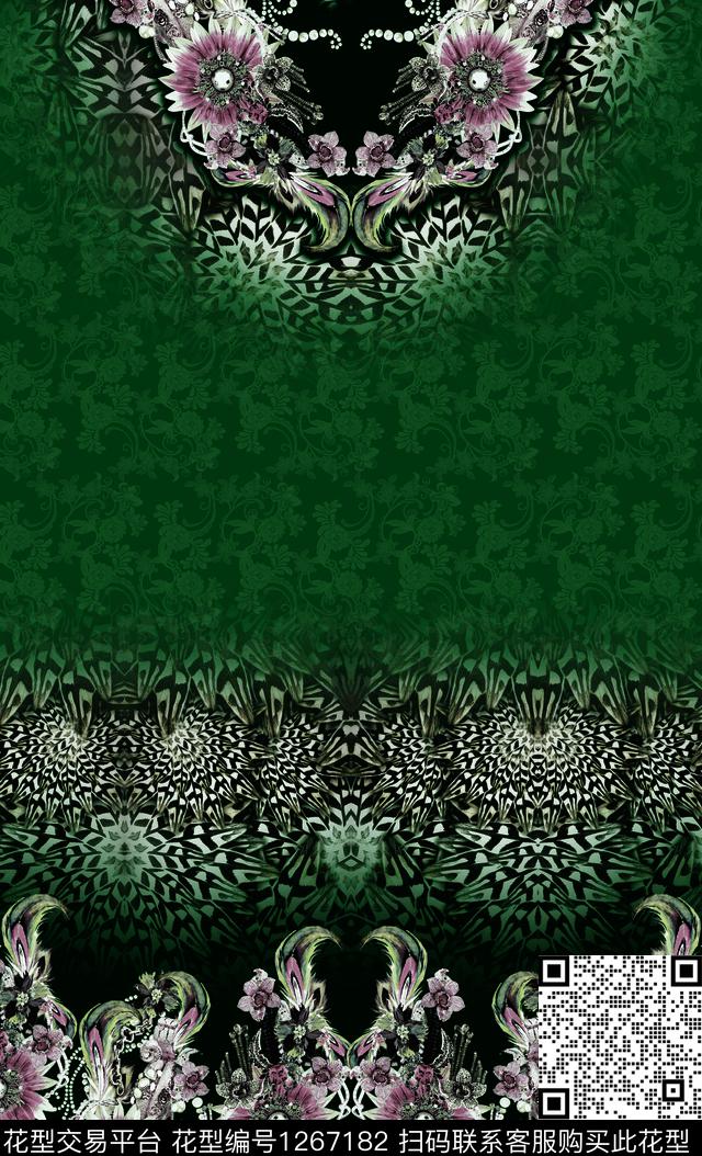 定位花连衣裙花卉数码印花华亿平台下载（图片编号: 1267182） - 瓦栏（Walan）