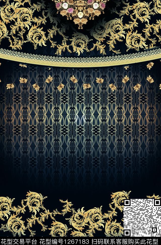 定位花连衣裙印度数码印花华亿平台下载（图片编号: 1267183） - 瓦栏（Walan）