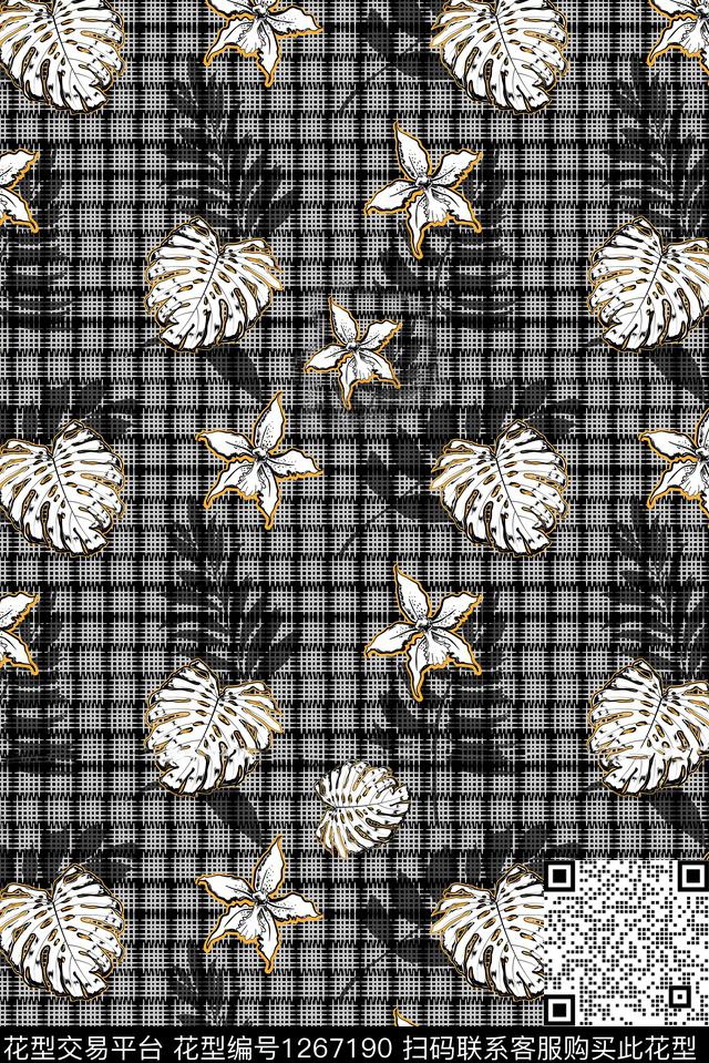 几何黑白华亿平台小碎花数码印花华亿平台下载（图片编号: 1267190） - 瓦栏（Walan）