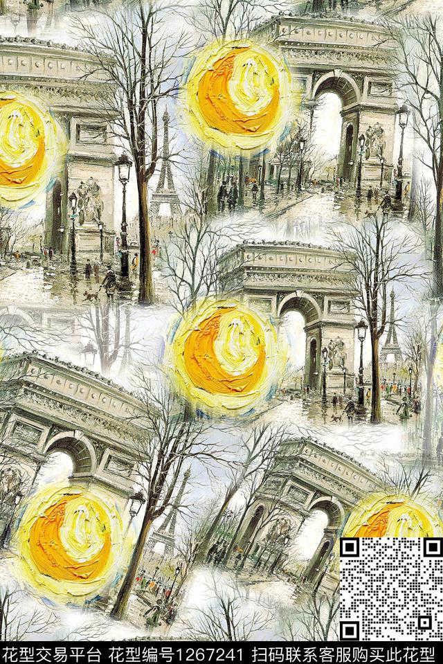 女装复古抽象数码印花华亿平台下载（图片编号: 1267241） - 瓦栏（Walan）