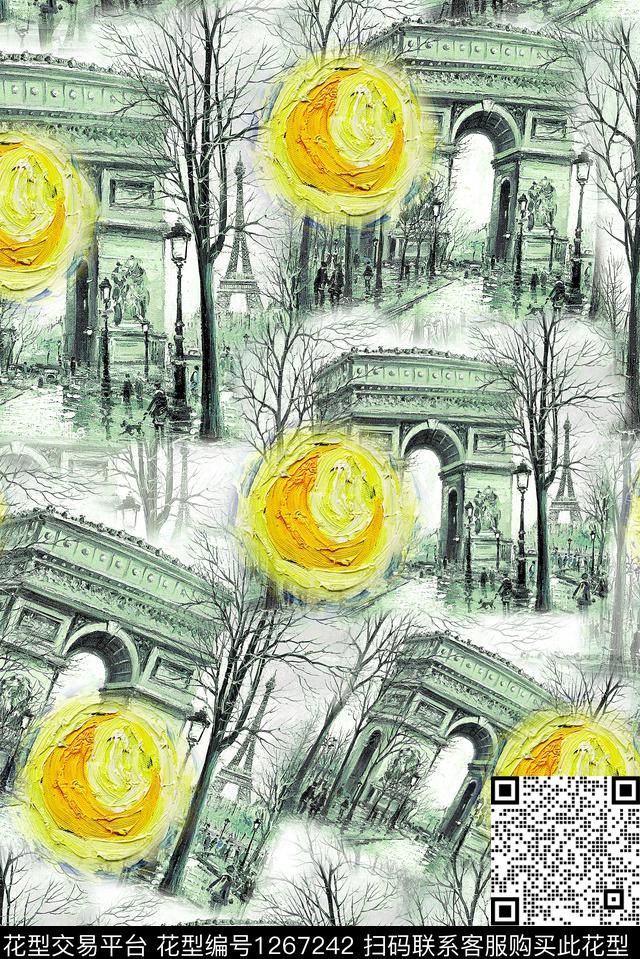 女装复古抽象数码印花华亿平台下载（图片编号: 1267242） - 瓦栏（Walan）